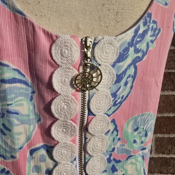 Lilly Pulitzer Cathy Pink Pout Barefoot Princess Lace Back Shift Dress - Picture 5 of 9